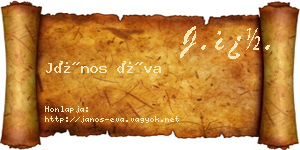 János Éva névjegykártya